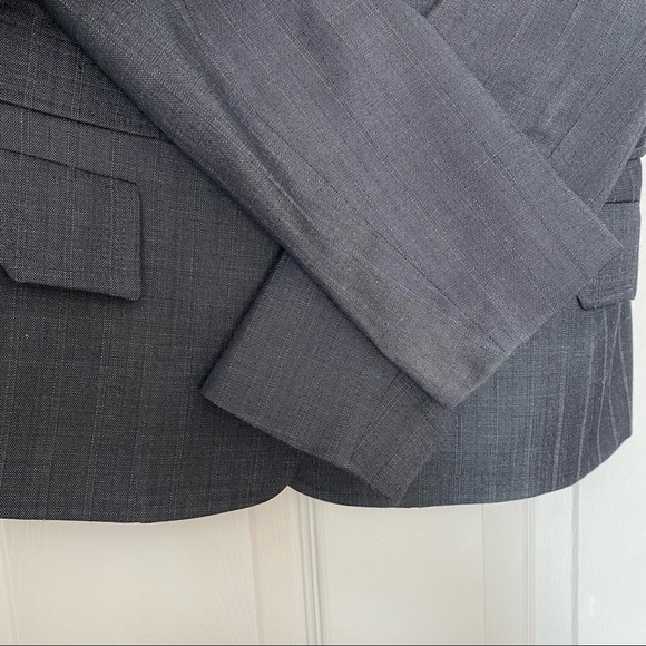 Anne Klein Black Charcoal Plaid Career Blazer Jacket Women's 12 Toggle Closure - Picture 8 of 13